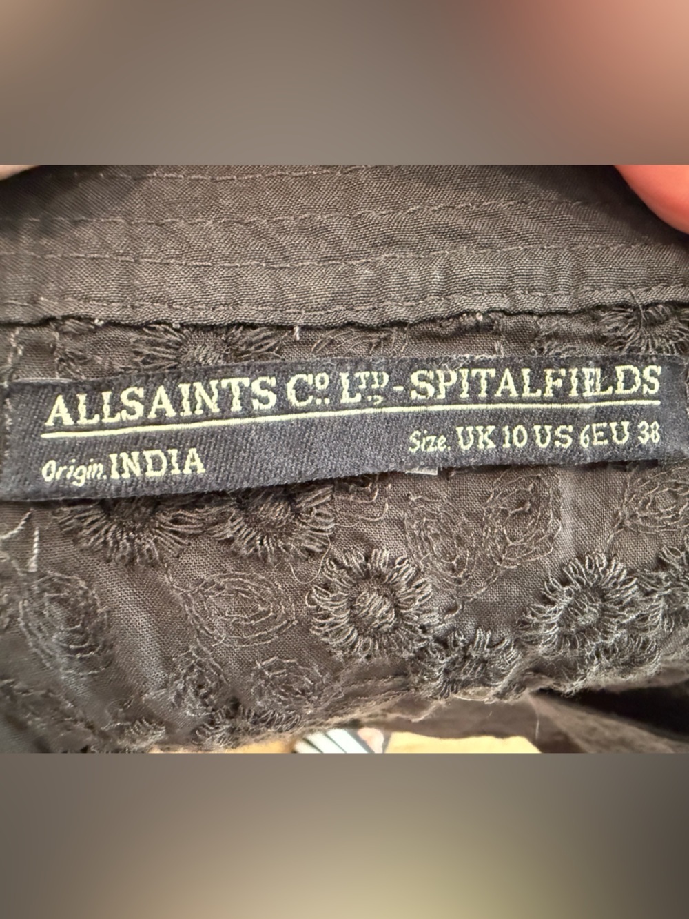 AllSaints Black Embroidered Women's Top - Picture 2 of 2